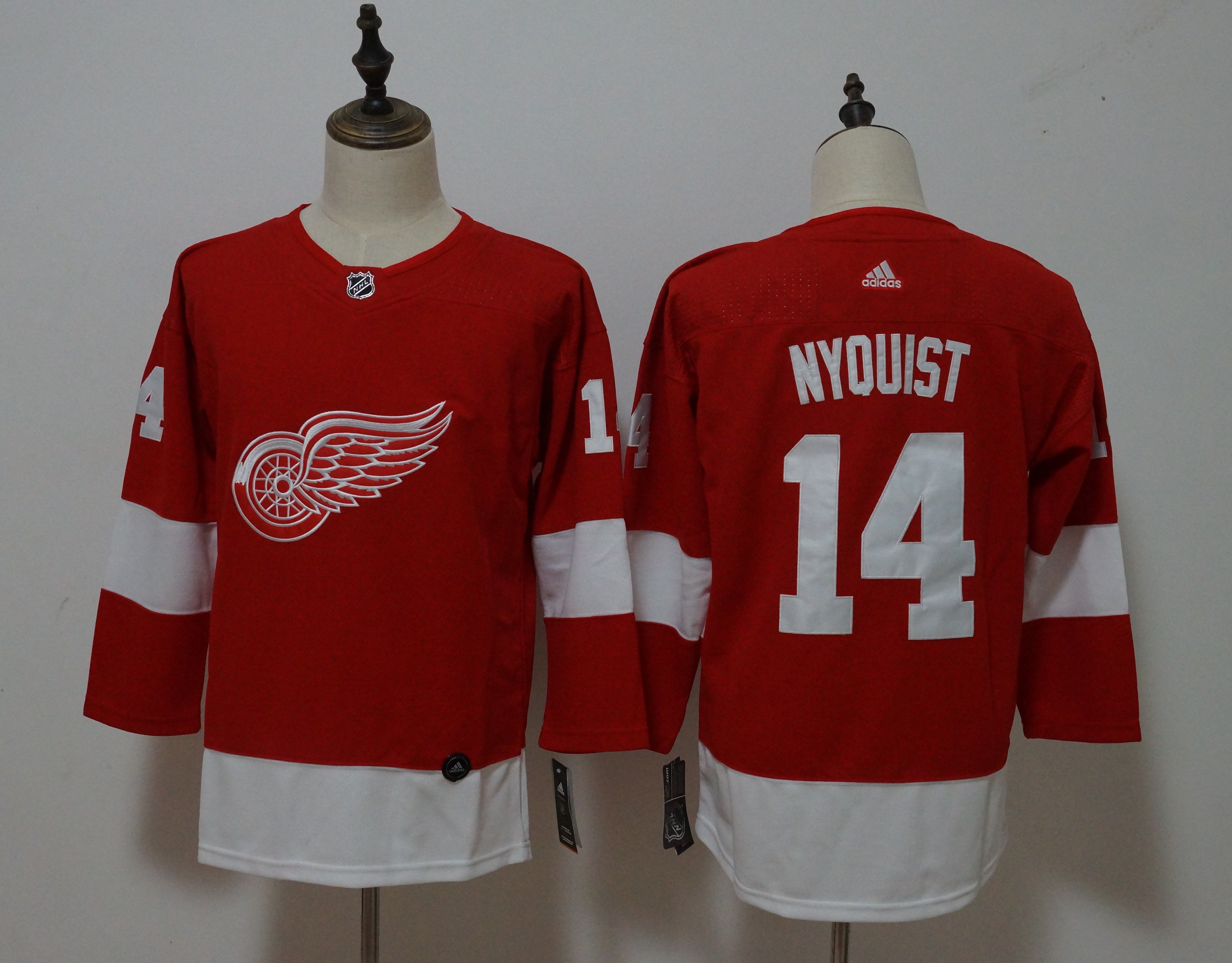 Women Detroit Red Wings 14 Nyquist Red Hockey Stitched Adidas NHL Jerseys